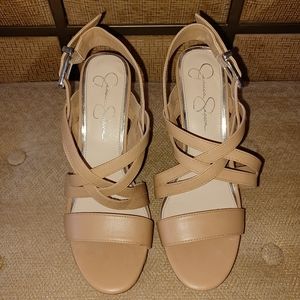 NEW Jessica Simson Julita Ankle-High Leather Wedge Sandal